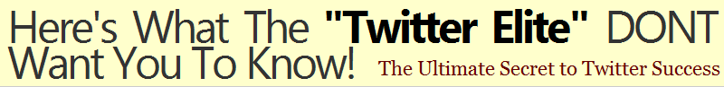 Here's What The Twitter Elite DONT Want You To Know! The Ultimate Secret to Twitter Success
